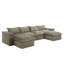 Canapé modulaire rembourré 6 pièces en chenille désossée avec repose-pieds amovible 6 pièces - entièrement comprimé, aucun assemblage requis-2000077856