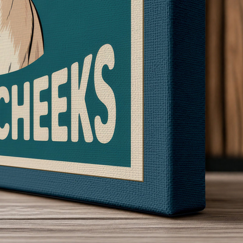 Sweet Cheeks Donkey Retro - Wrapped Canvas, 30x20 - 76.2 x 50.8 cm, Teal Border