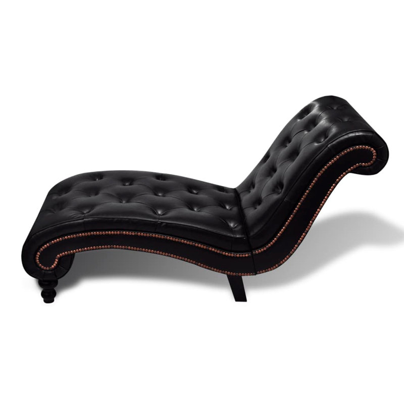 Chaise longue en similicuir brun Iancarlo