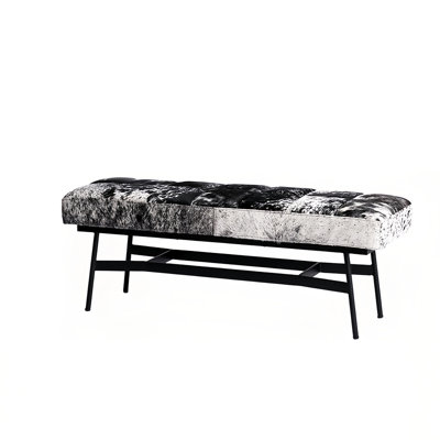 Cowhide Upholstered Bench