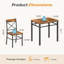 Ensemble de salle à manger 3 pièces en brun rustique, ensemble de table de salle à manger avec 2 chaises en forme de X, pour les petits espaces et les appartements-984891358-984891355