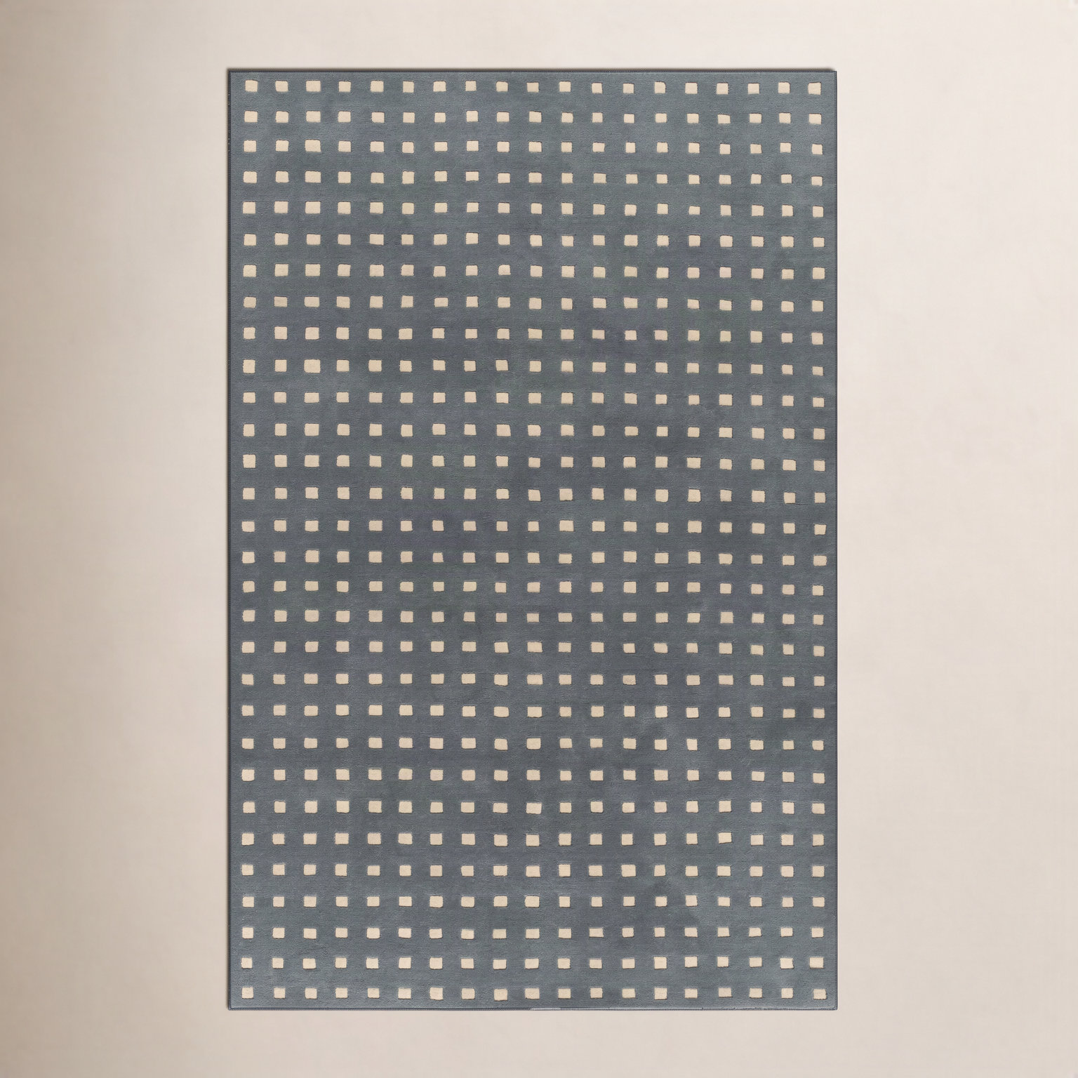Lang Blue Hand-Tufted Geometric Wool Rug, 7'10" X 10'