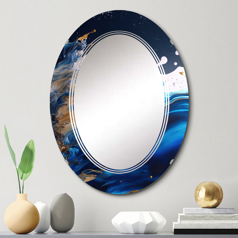 Pason Ice Paint Splash I - Miroir mural moderne en spirale, 30 po x 20 po