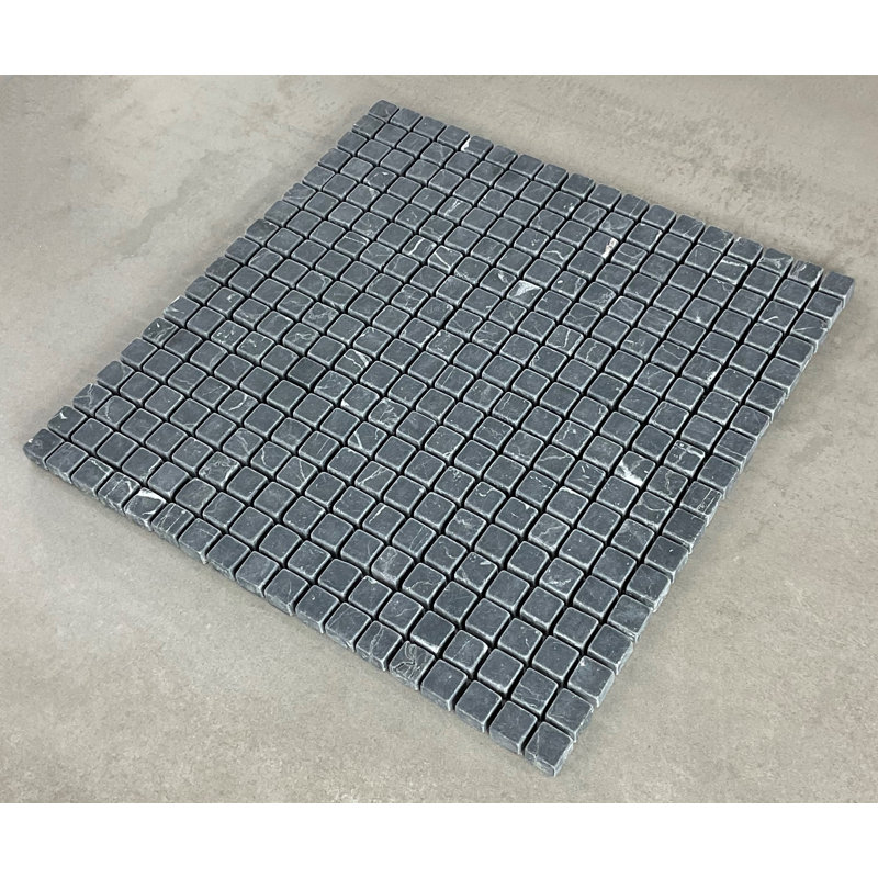 0.625" x 0.625" Natural Stone Grid Mosaic Wall & Floor Tile, Slate Gray