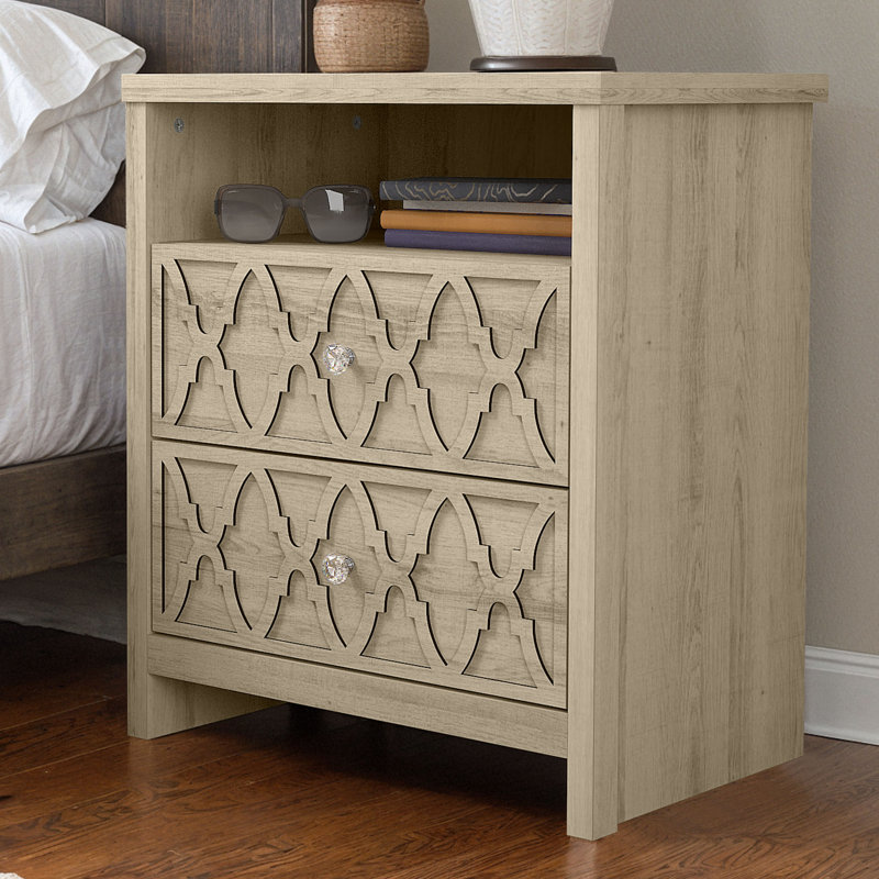 Chessani 26.8" 2 Drawer Nightstand, Oslo Oak, Individual