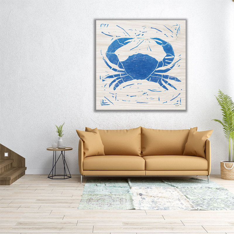 «Sea Creature Crab Blue», reproduction d'art sur toile, H 12 po x l 12 po