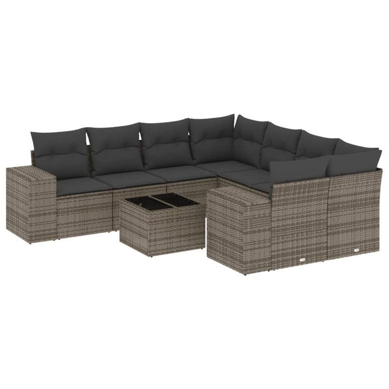 Vidaxl Garden Sofa Set Grey, Dark Grey