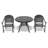 3-Piece Set Of Cast Aluminum Patio Furniture With Red Cushions-1945165070