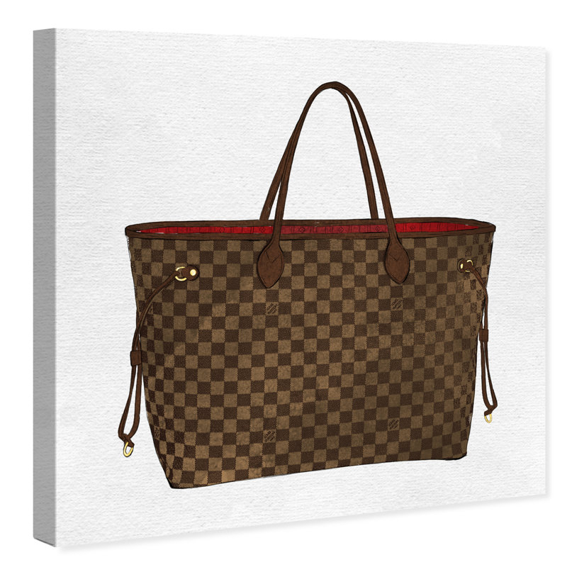 Sac à main Fashion and Glam Royal Chocolate - impression, H 16 po x l 16 po, Toile tendue