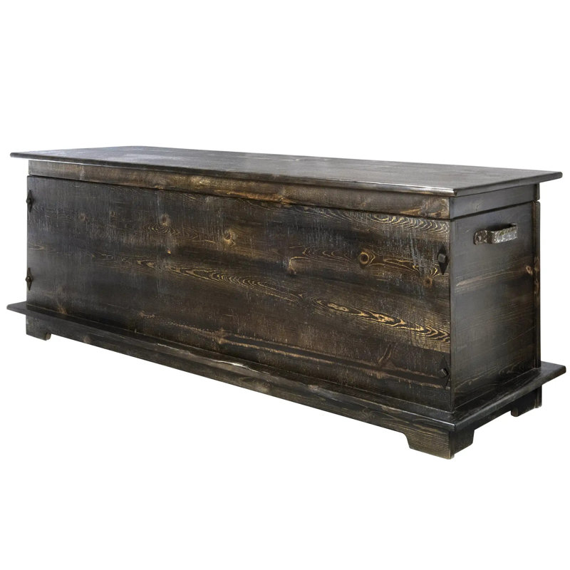 Big Sky Collection Blackstone 4 Foot Blanket Chest w/ Forged Iron Accents - Jacobean Stain and Clear Lacquer Finish