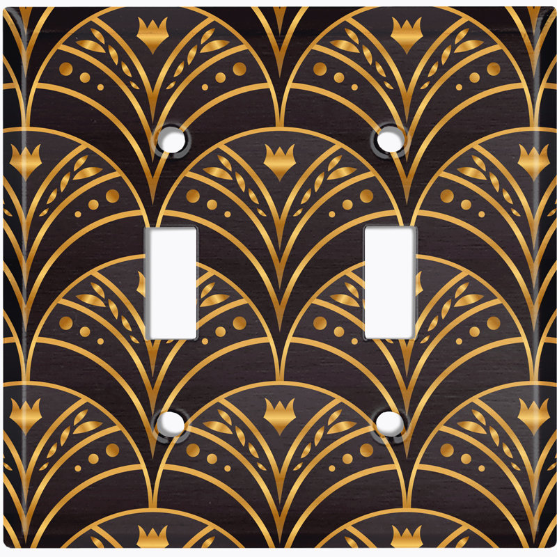 Patterned 2 - Gang Toggle Light Switch Standard Wall Plate