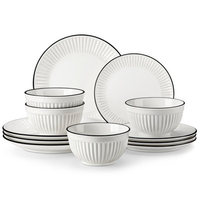 Piece Porcelain China Dinnerware Set - Service for 4