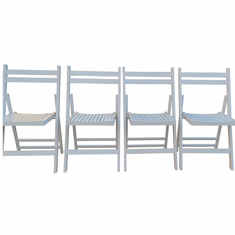 Chaise pour événement spéciale pliante en bois à lattes Furniture - blanc, ensemble de 4, CHAISE PLIABLE, STYLE PLIABLE