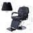Heavy Duty Barber Chair With Reclining Back - High-Density Sponge, Stable Steel Base, Includes Cape