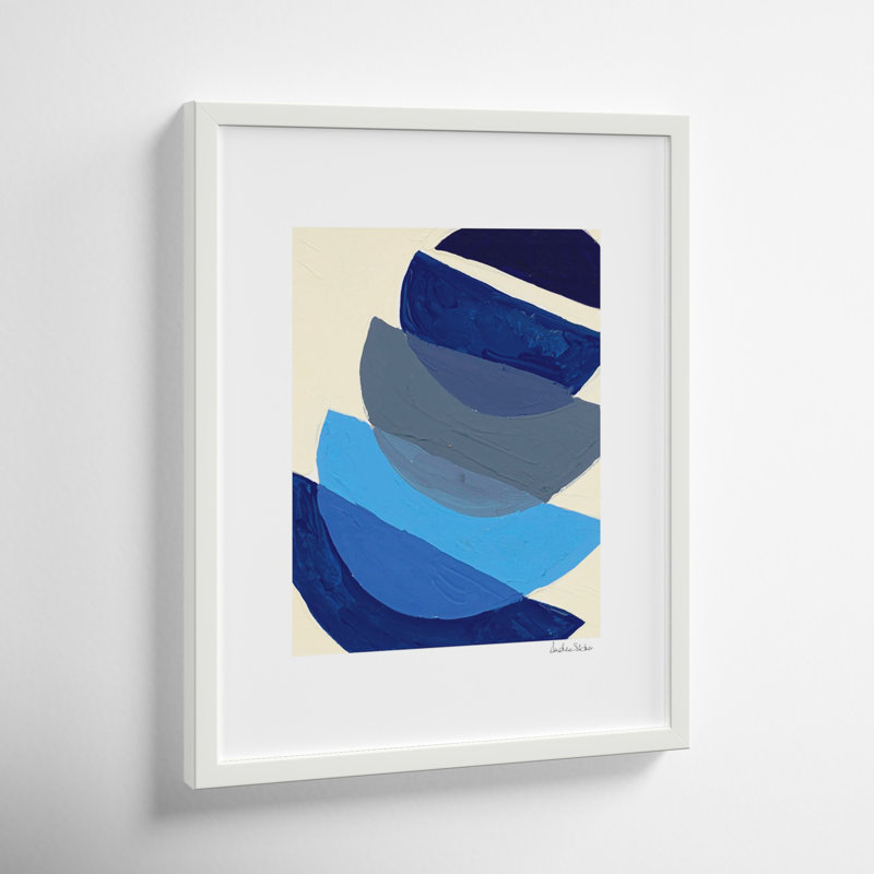 Indigo Ensemble 3 by Andrea Stokes, White Framed, 25" H x 20" W