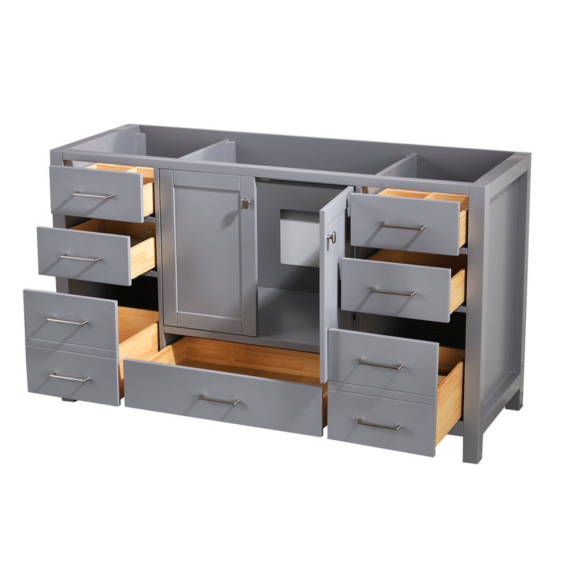 Ensemble de meuble-lavabo simple 60 po Delisca, Gris
