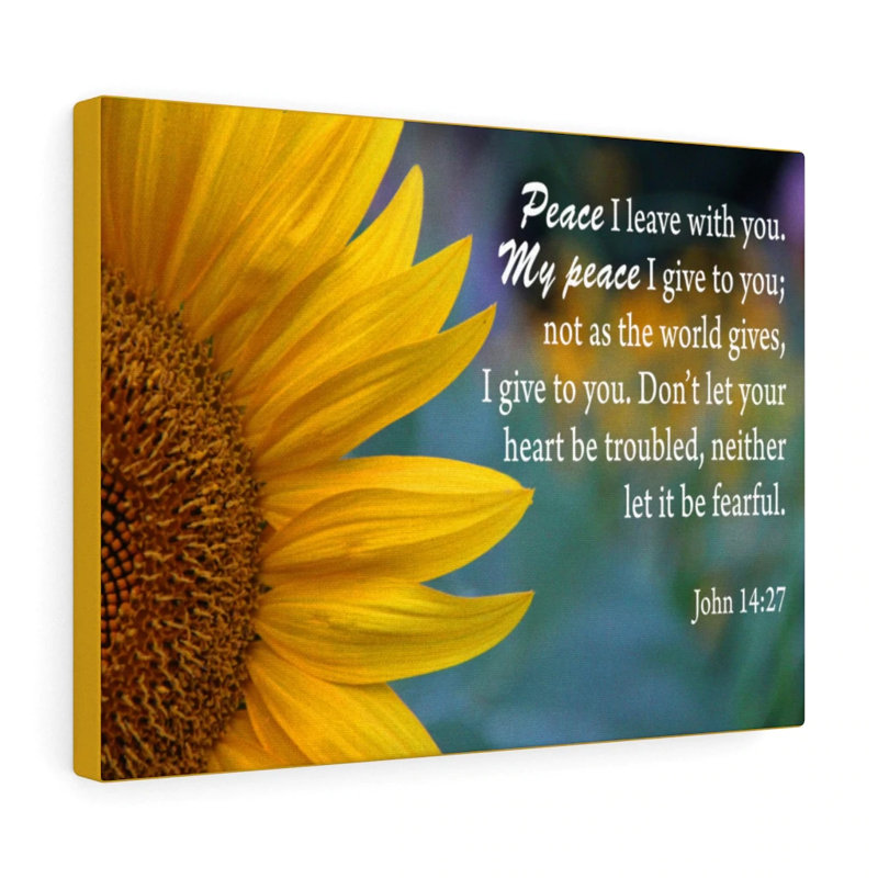 Peace John 14:27 - Wrapped Canvas Print, 46cm H x 61cm W