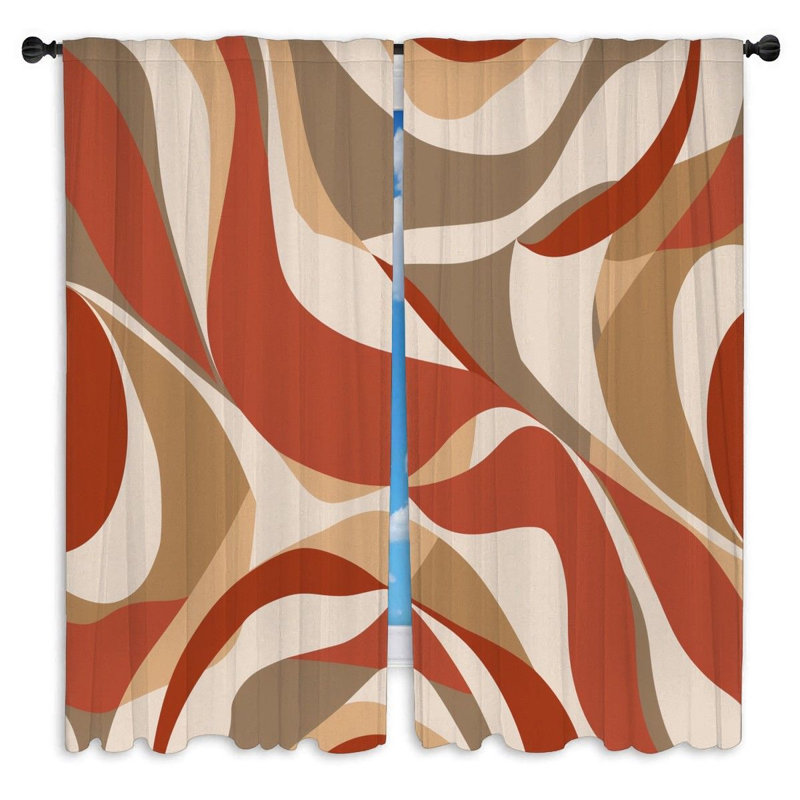 Rideaux à motif tourbillon et rideaux fluides - 2 panneaux, L 56 po x L 78 po