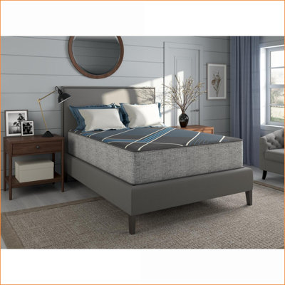 Mattresses, Restonic TempaGel 13" Modern Medium Cooling Gel Foam King | Slate Gray+Navy Blue | Foam