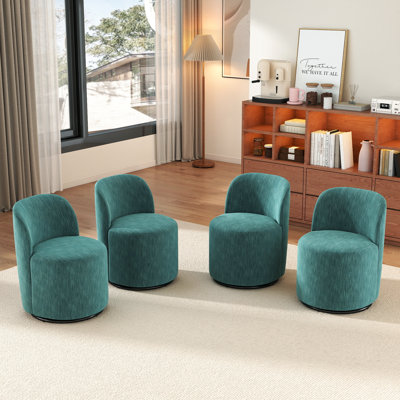 Chaises en tonneau pivotantes de style moderne Mid-Century, chaise de salle à manger ronde et rotative pour la cuisine et le salon