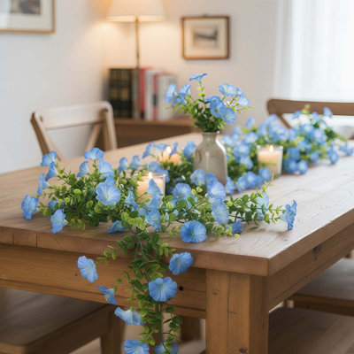 2Pcs 5.7 Ft Artificial Morning Glory Vine Garland For Home, Garden, Wedding Decoration, And Photo Backdrop