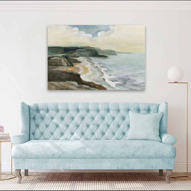 Côte irlandaise, bord de mer foncé, bleu, gris, paysage, plage, nuage, H 60 po x l 40 po
