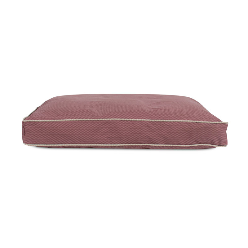 GreenDog Checkered Wave Pet Napper Dog Bed with Removable Cover , Wavy Red, Large (42"w x 30"d x 4"h)