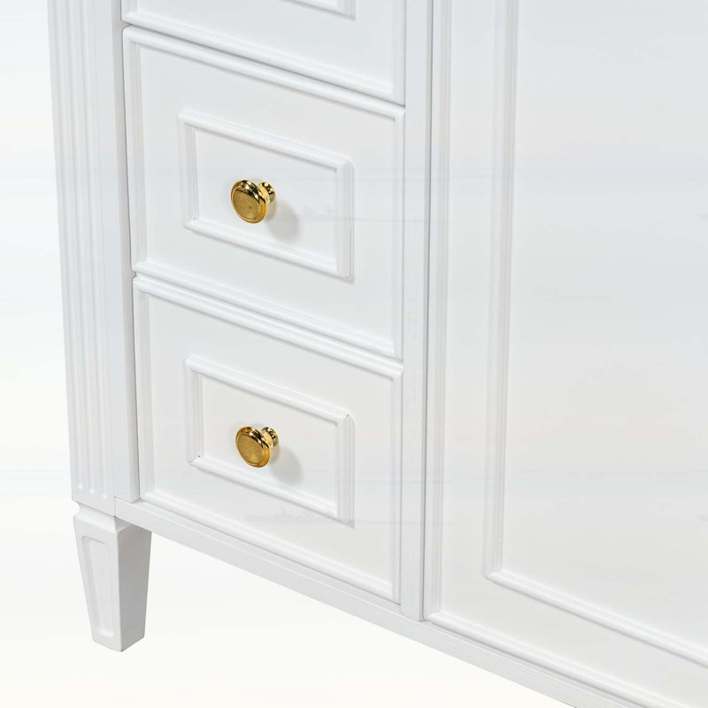 Meuble-lavabo en bois avec lavabo, Blanc