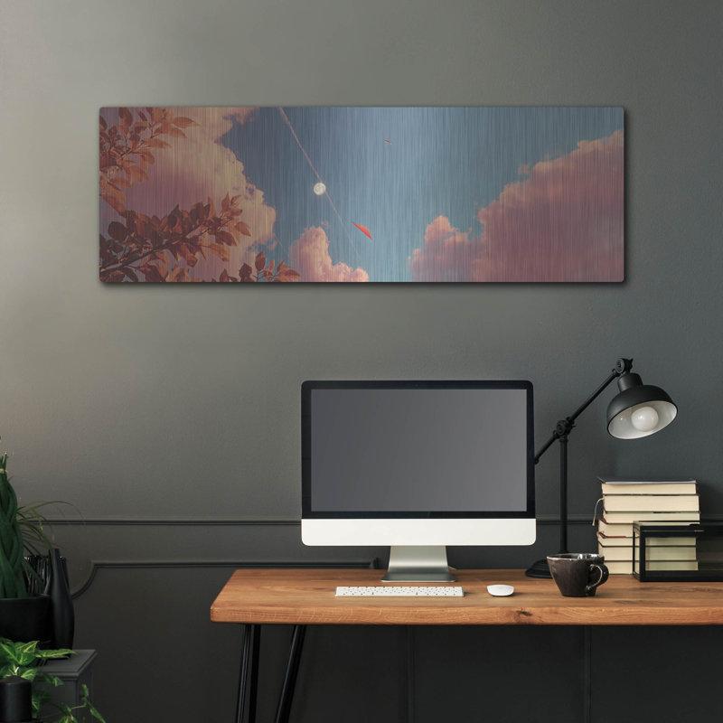  «Autum Moon Panorama» par Ann Klee, art mural en métal, 48 po x 16 po, H 16 po x l 48 po