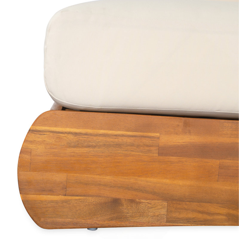 Paresseux d'extérieur 3 places en acacia beige, Coussin beige / structure en teck