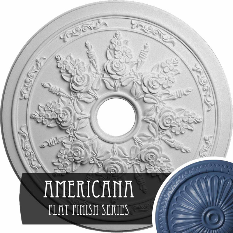 Médaillon de plafond floral Endurathane, DE 23 1/2 po x P 2 3/4 po, apprêté, Americana