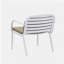 Fauteuil club d'extérieur en polypropylène Luna, structure blanche avec coussin vert, ensemble de 2
