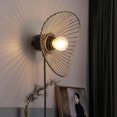 Modern Industrial Plug In Wall Sconces, Retro Gold Wall Lamp For Bedroom