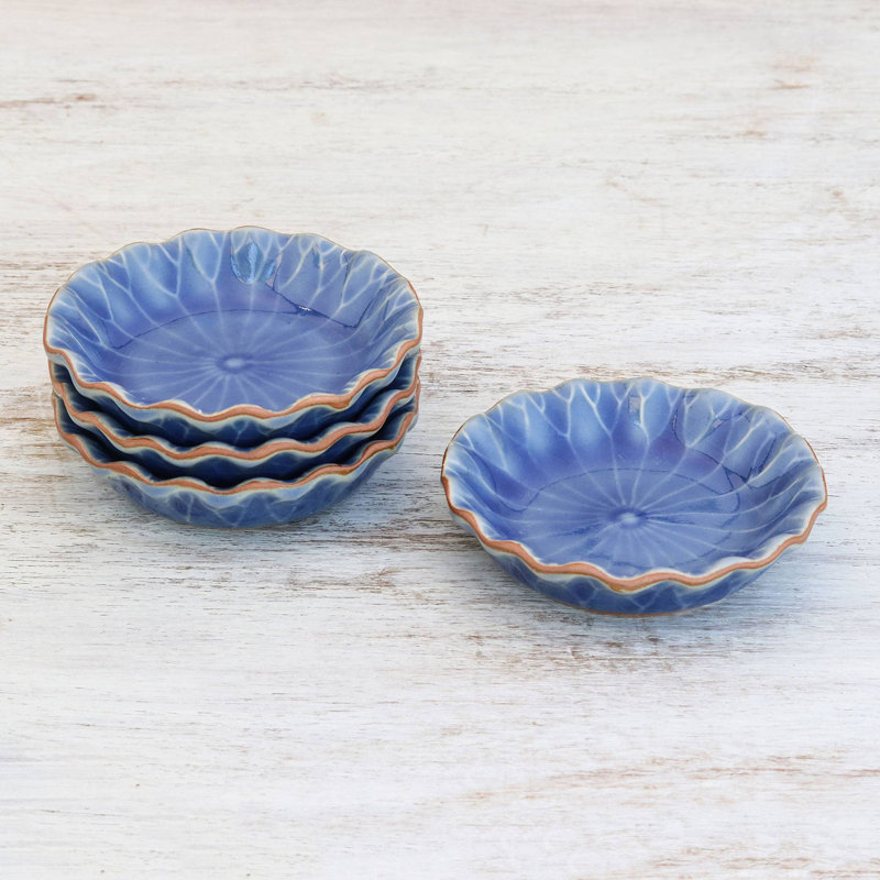 Vandeusen 2 oz. Bol festif à pâtes Lotus, Bleu