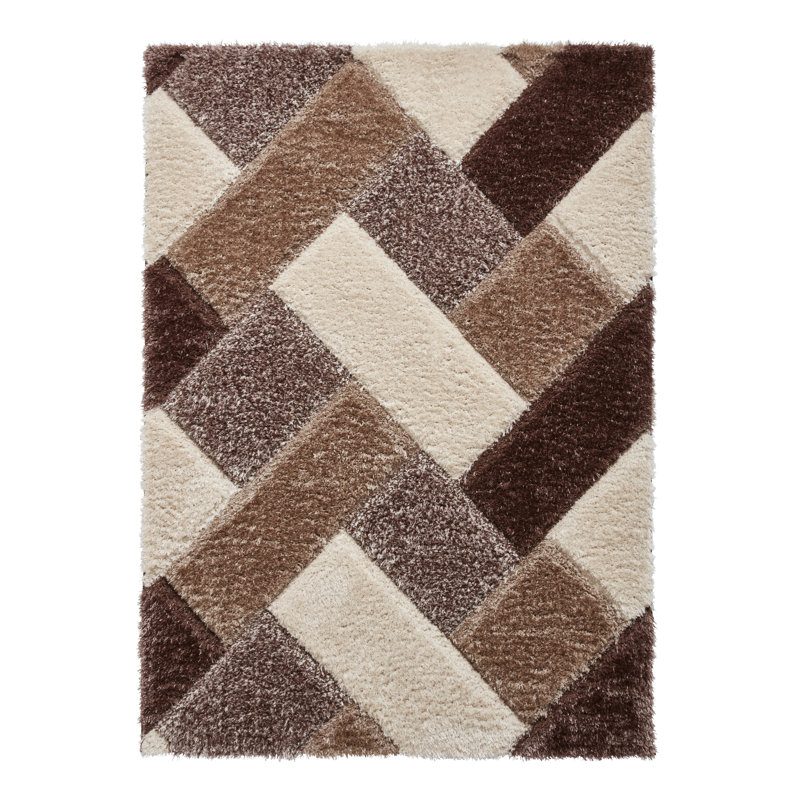 Handwoven Beige/Brown Rug, Rectangle 160cm x 220cm
