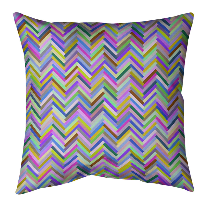 Coussin en suède chevrons, 16 po x 1 po, Pas de bourre, Mauve