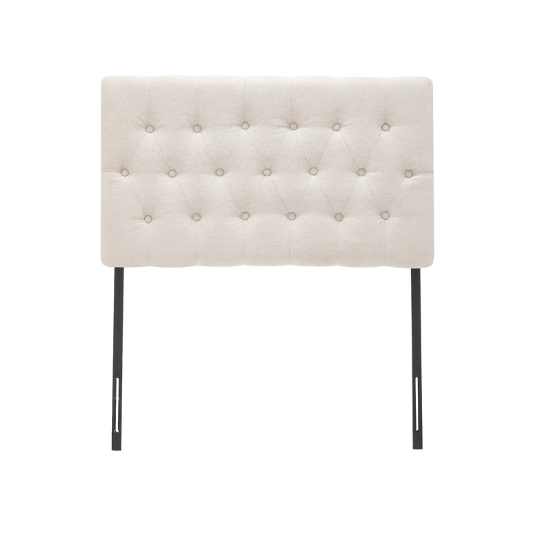 Linen Tufted Nailhead Headboard, Twin, Beige