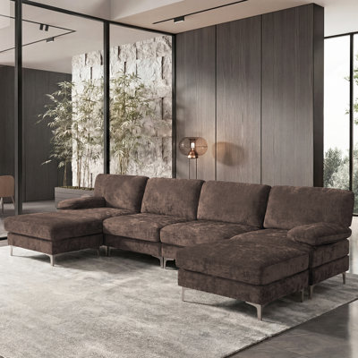 Tennielle 123.62" W 6-Seater U-Shaped Modular Sectional