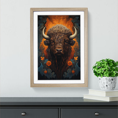 Bison Symbolism Art - Framed Print