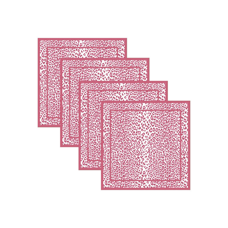 LINENS Serviettes léopard 20 x 20, Rose