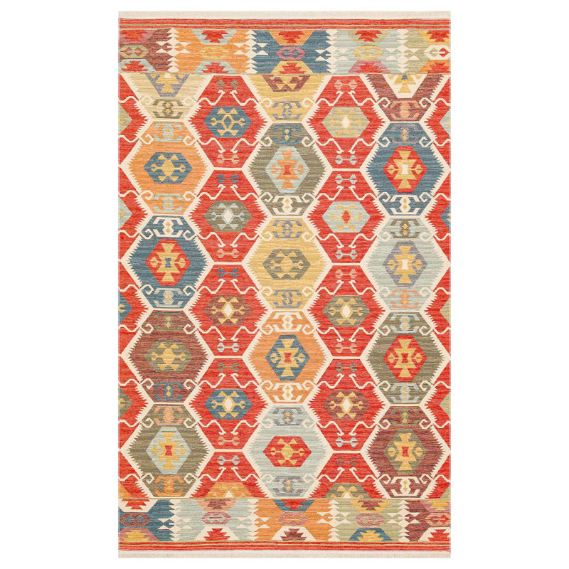 High-Quality Red Flatweave Carpet, 31.5 x 59.1 Inches | 100% Cotton, No Pile, 1.7 lbs/sq ft | Machine Washable at 86°F, Easy to Clean with Vacuum & Spot Remover | Perfect for Living Room & Bedroom Decor