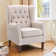 Button-Tufted Small Wingback Accent Chair with Rolled Arm and Thick Padded Cushion