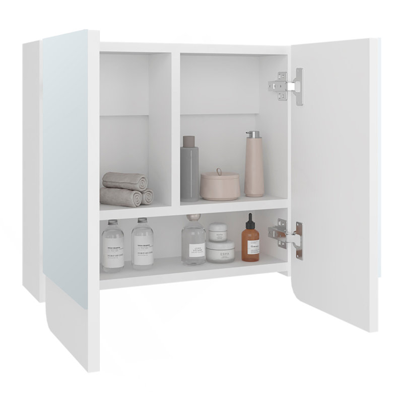Pharmacie blanche à 2 portes avec trois tablettes spacieuses