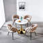 White Modern Chair With Golden Colour Iron Tube Legs-106688732