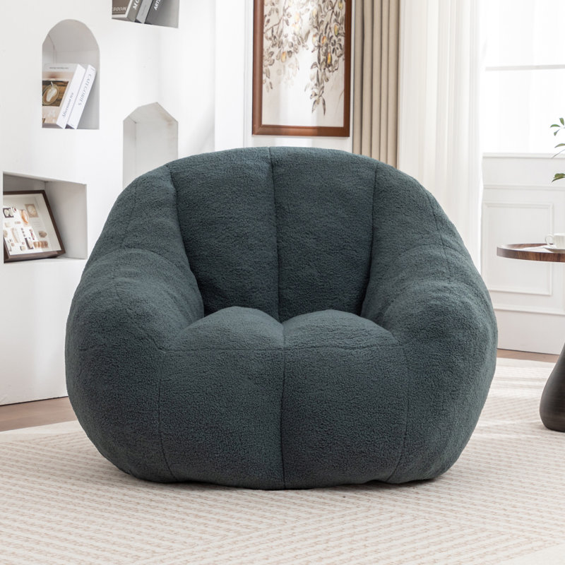 Fauteuil à billes avec rembourrage, Ours en peluche vert