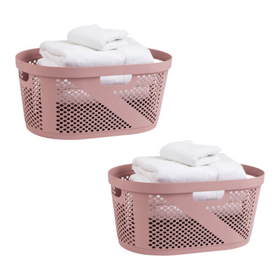  40L Laundry Basket, Clothes Hamper, Ventilated, Plastic, 23"L x 14.5"W x 10.5"H, 2 Pack