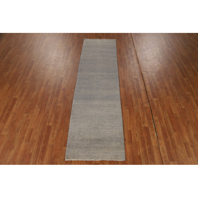 Striped Wool Gabbeh Oriental Runner Rug 3x9