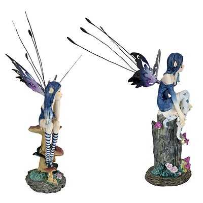 Design Toscano 2 Piece Azure and Sapphire, The Pepperwand Fairy Statue ...