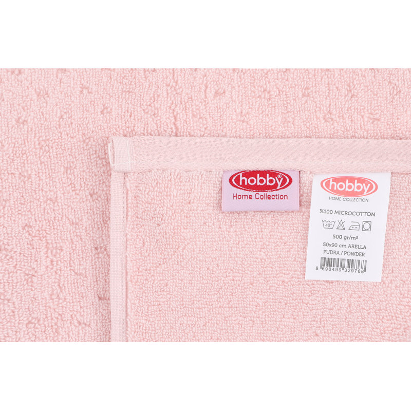 Premium Hand Towel Set, Powder Color, 19.7 x 35.4 inches | 100% Microcotton, 17.6 oz/sq yd | Ultra-Soft, Highly Absorbent, Machine Washable at 104°F | Perfect for Bathroom & Spa Use