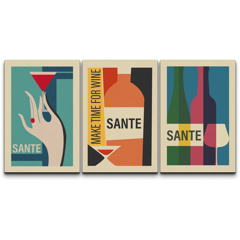 Déco, affiche de bouteille de vin, boissons, cocktails, nourriture, illustration, art moderne, décor, contemporain